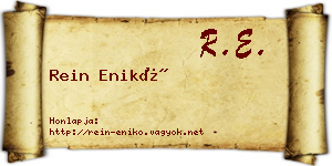 Rein Enikő névjegykártya